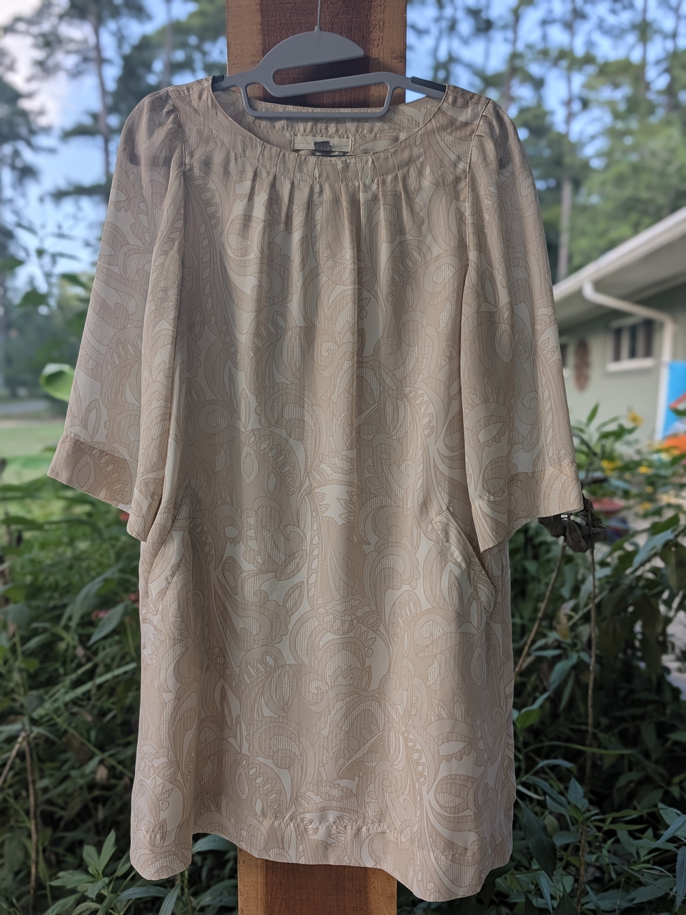 Fossil Women's Beige Paisley Tunic Dress